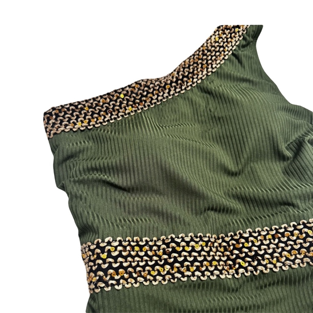 TALISEA Olive Green Ribbed Sparkle One
Piece Swim- medium- NWOT - Picture 2 of 3